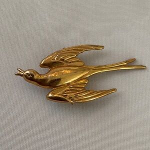 Gold Bird Brooch
